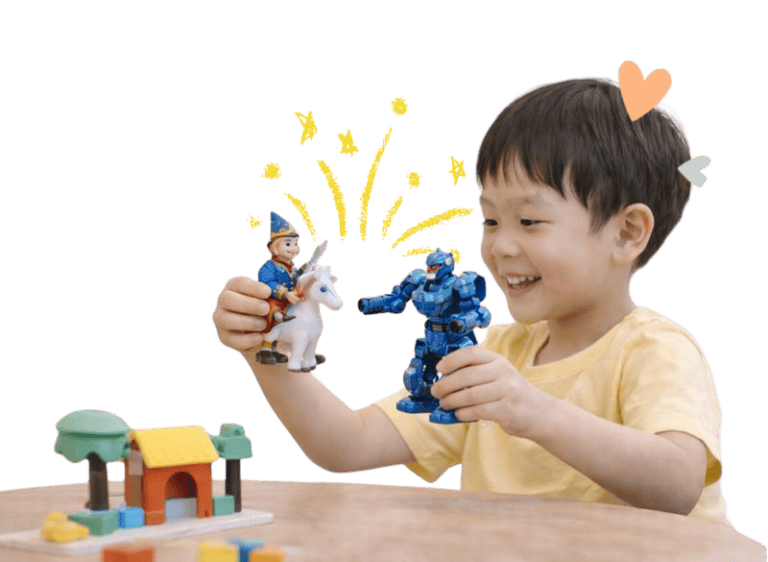 Child engaging with DIR Floortime® toys for play-based therapy.