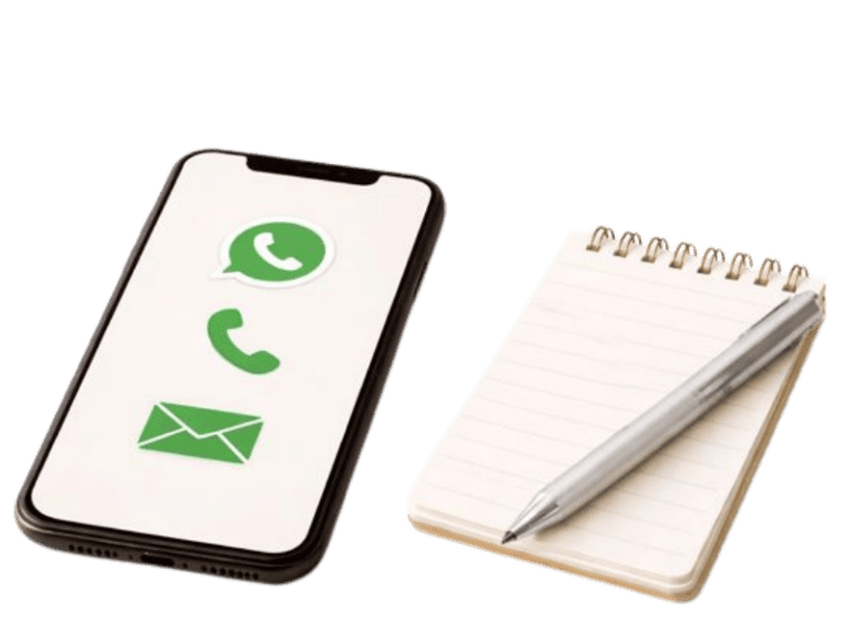 Smartphone with communication icons and notepad for speech therapy sessions.