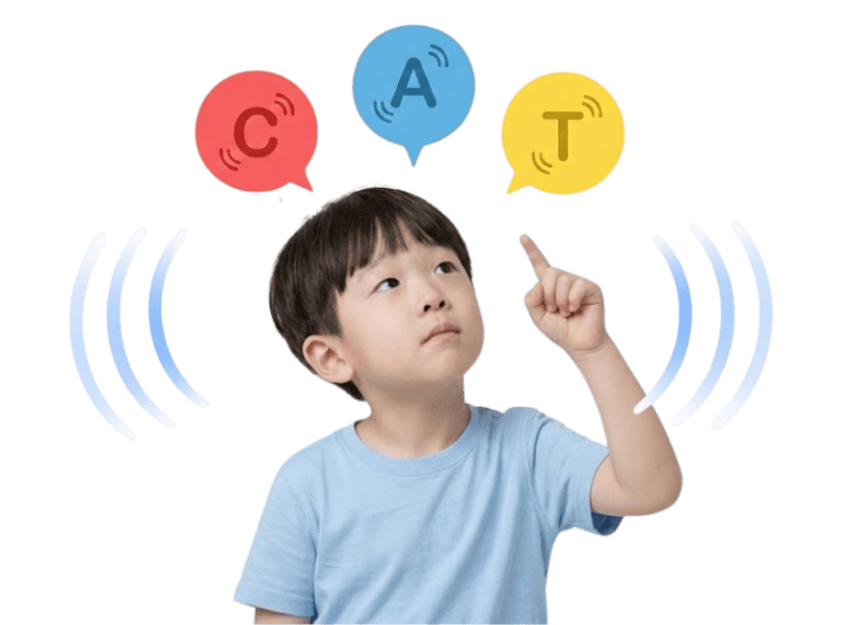Child engaging in speech therapy activities for reading and dyslexia support.