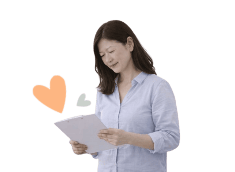 Speech therapist reading notes during clinical education session.