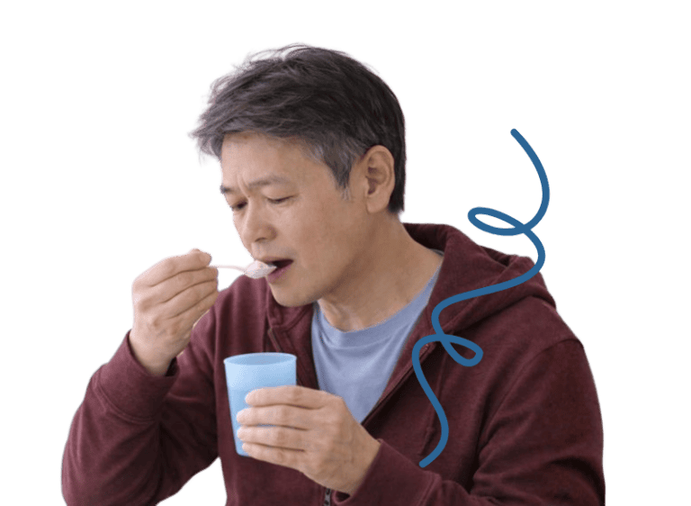 Man undergoing speech therapy for head and neck cancer rehabilitation, focusing on voice and swallow.